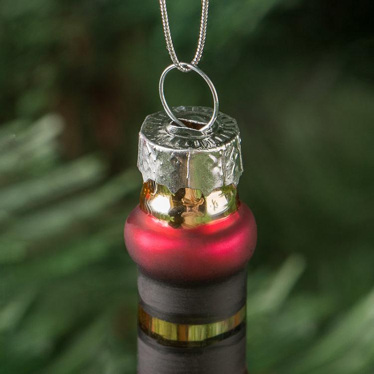 Набор из двух ёлочных игрушек Красное вино Set Of 2 Glass Hangers Red Wine 13,5 cm