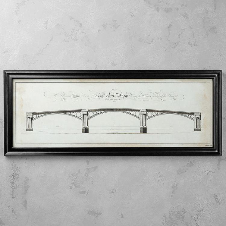 Картина-принт Лондонский мост со светлым фоном, S Architectural London Bridge Natural Small