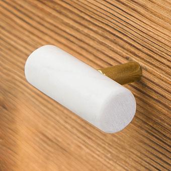 Round Bar Stone Knob White