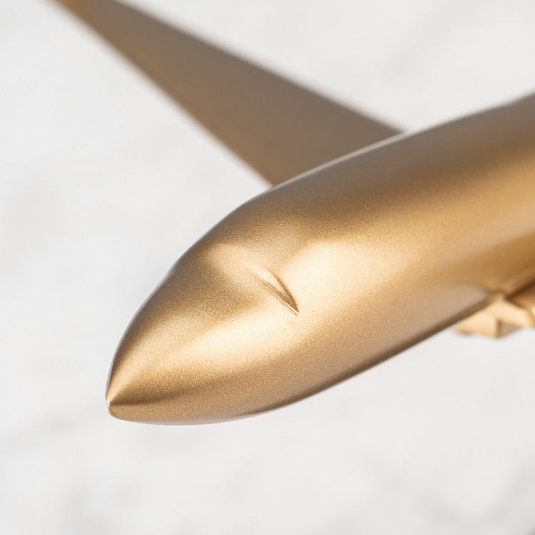Статуэтка Самолет золотого цвета на подставке Golden Plane On Base