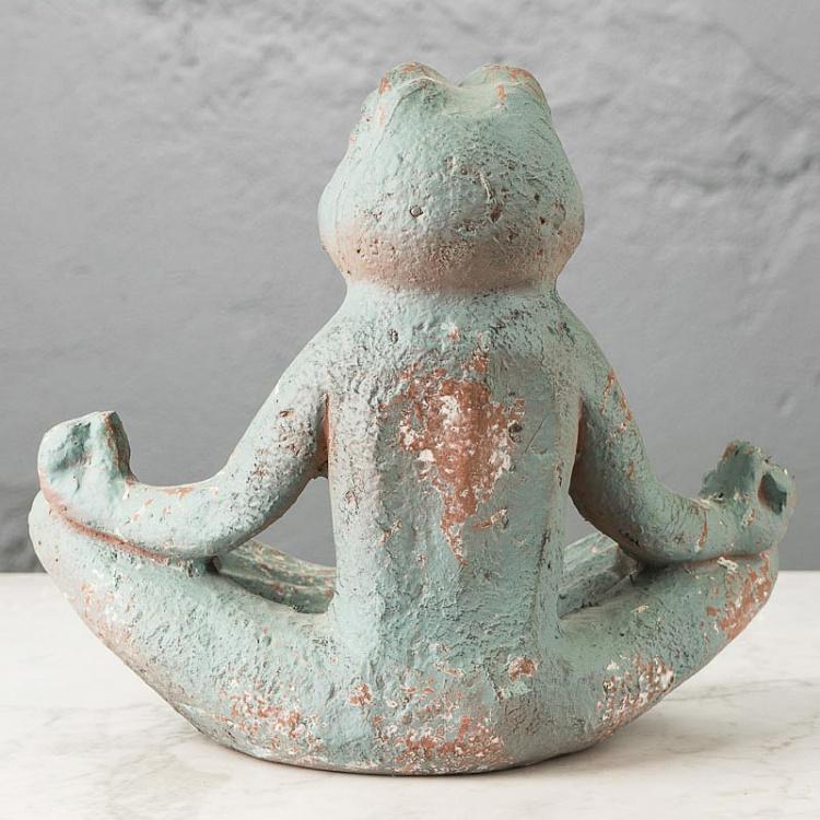 Статуэтка Медитирующая лягушка Meditating Frog Antique Grey