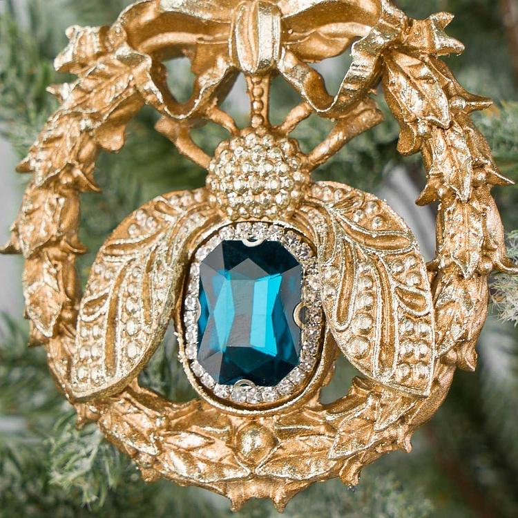 Ёлочная игрушка Королевская пчела Royal Bee Gold Blue 13,5 cm