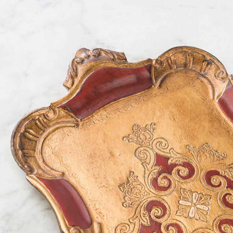 Поднос Антуанетта Antoinette Tray Gold And Red