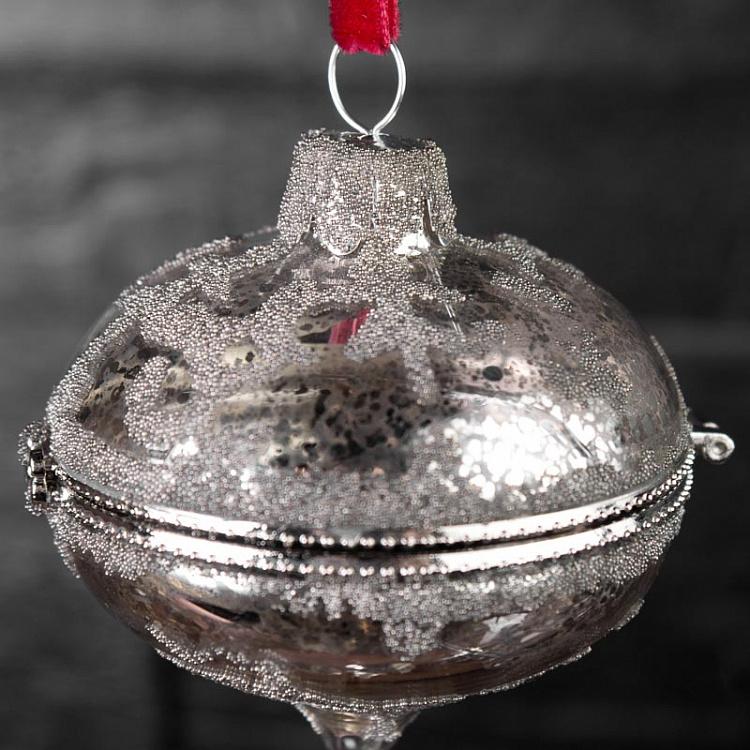 Ёлочная игрушка-шкатулка с бисером Луковица Xmas Onion Box With Mini Beads 7 cm