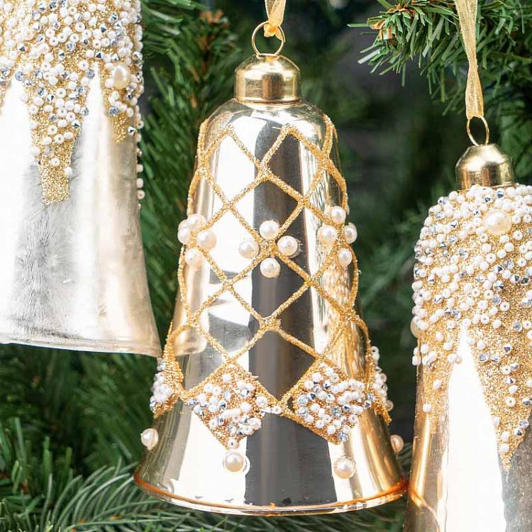 Набор из трёх ёлочных игрушек Стеклянные колокольчики 1 Set Of 3 Glass Bells 1 12 cm
