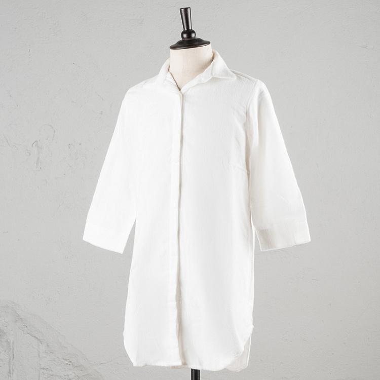 Легкая ночная хлопковая рубашка, размер M Airy Feel Shirt Robe Sleep Wear White M