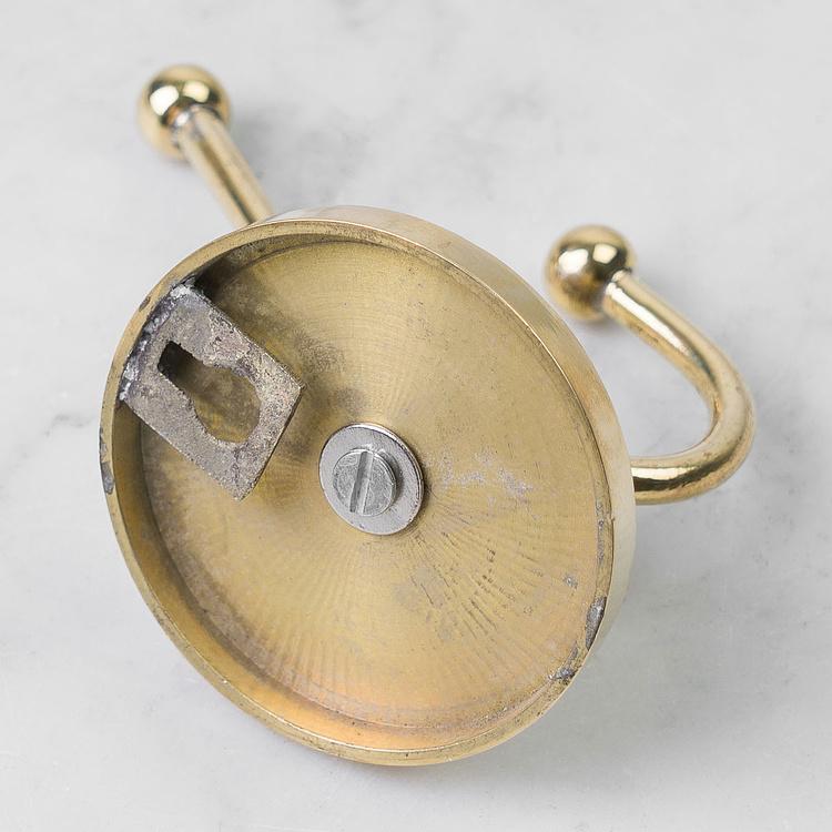 Двухрожковый крючок Люкс с перламутровой инкрустацией узором Luxe Brass Pearl Inlay Hook