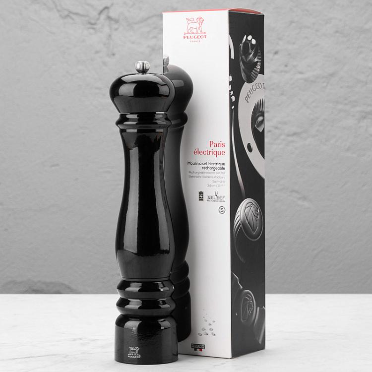 Электрическая мельница для соли Париж, чёрный лак Paris Electric Salt Mill Black Gloss