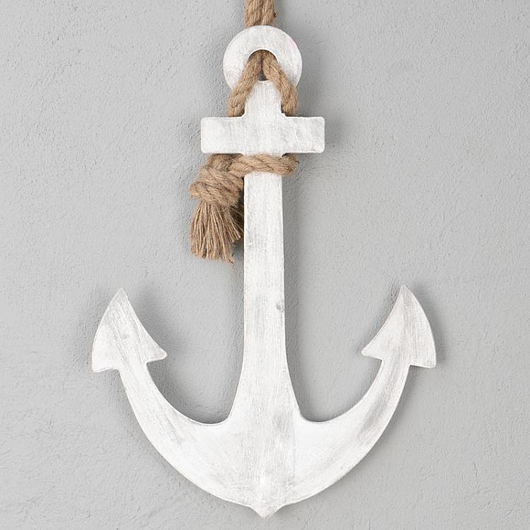Подвесное украшение на верёвке Бежевый якорь Anchor With Rope Beige