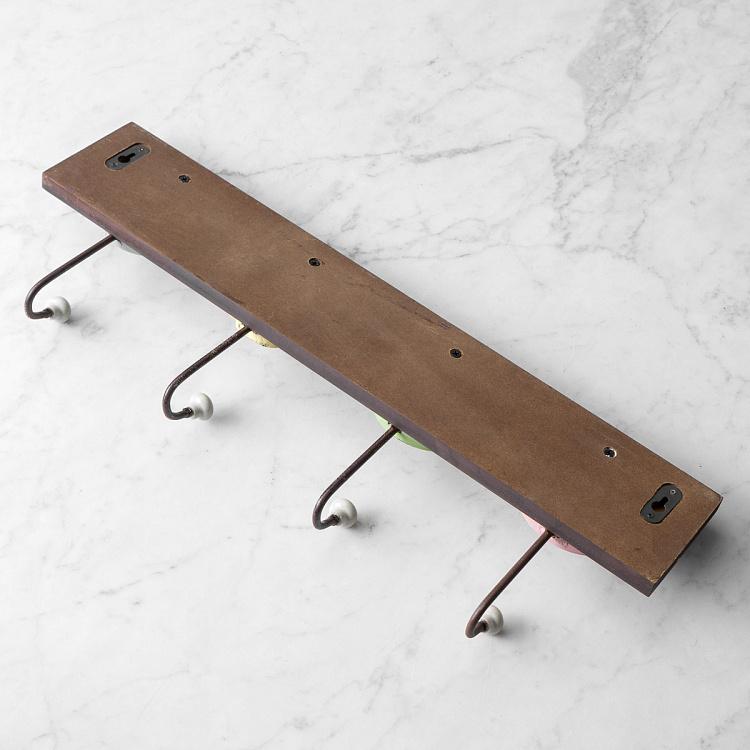 Четырёхместная настенная вешалка Пуговицы Coat Rack With 4 Hooks Buttons
