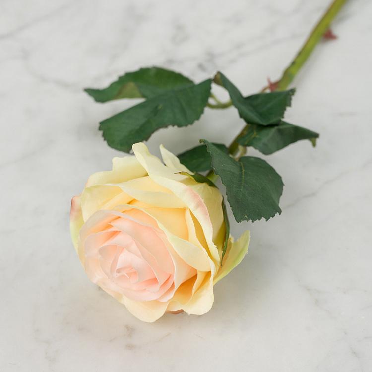 Искусственная роза Джулия бледно-персиковая с жёлтым Julia Rose Pale Peach With Yellow 53 cm