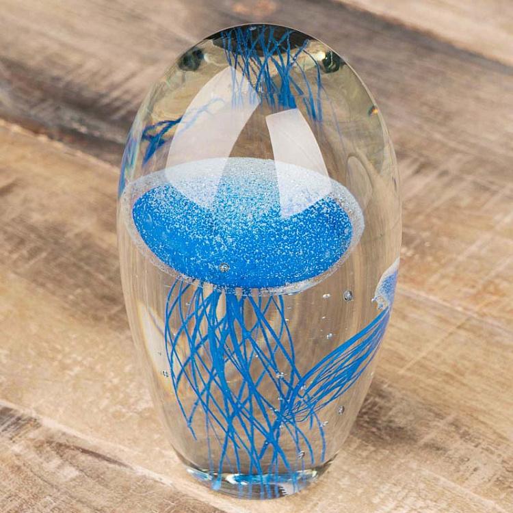 Пресс-папье Две синие медузы Glass Paperweight 2 Blue Jellyfish