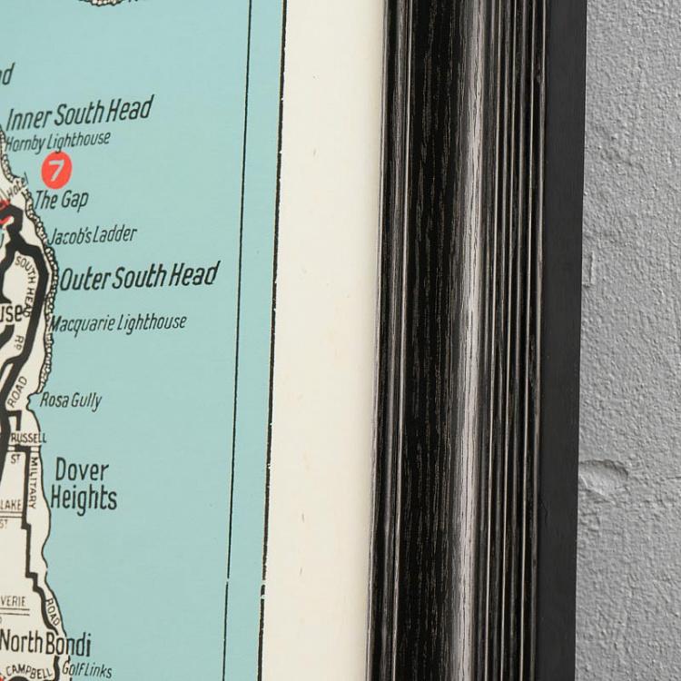 Картина-принт Карта Сиднея, L Map Sydney Large