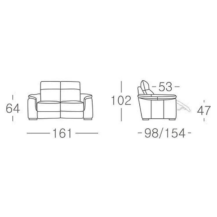 Двухместный диван электро-реклайнер Сержио Sergio 2 Seater