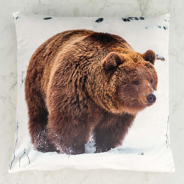 Декоративная подушка Медведь в снегу Bear In Snowy Landscape Cushion