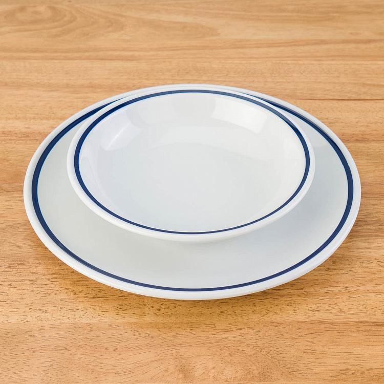 Суповая тарелка Синяя полоска, L Filo Blue Soup Plate Large