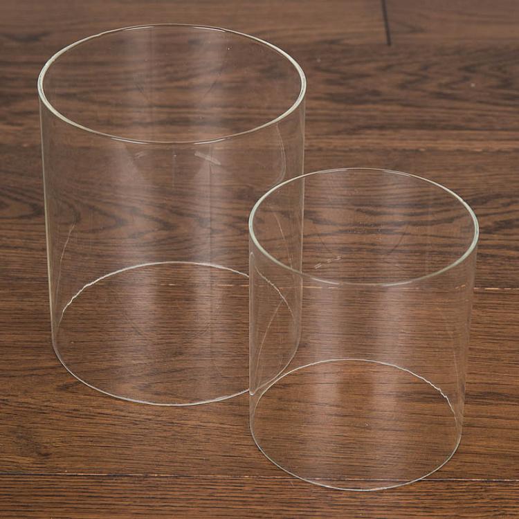 Подсвечник с металлическим основанием и стеклянной колбой, M Candle Metal Base With Glass Cloche Medium