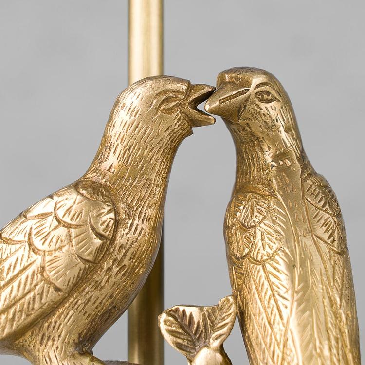 Настольная лампа с серым абажуром Две птицы Table Lamp With Gray Shade Two Birds