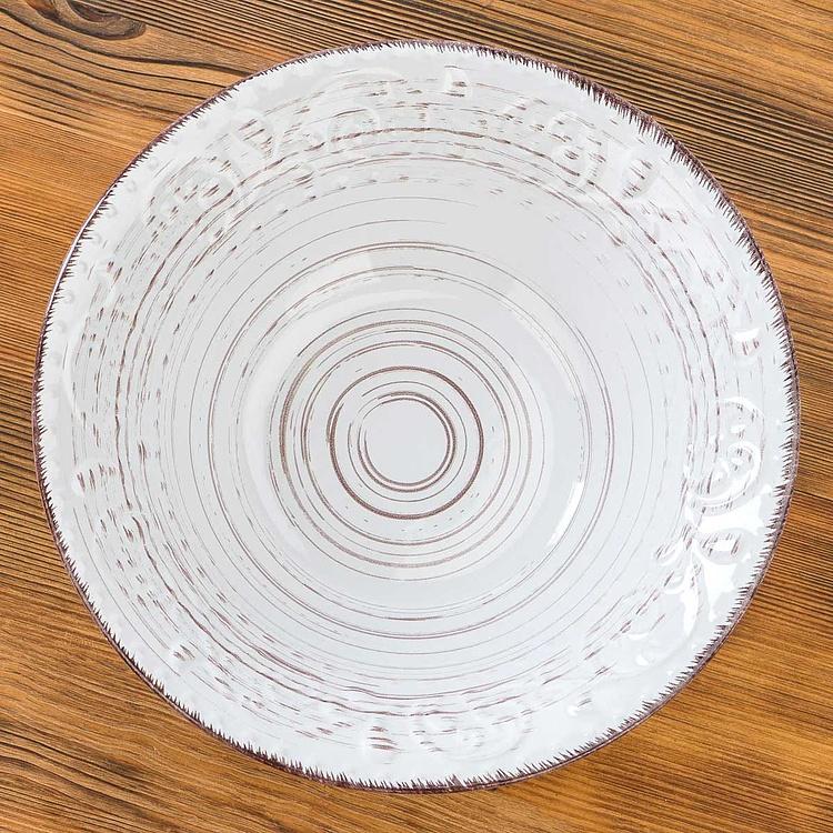 Сервировочная тарелка в деревенском стиле кремовая Rustic Fare Serving Bowl Cream