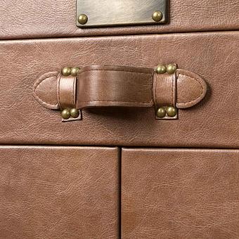 Барный шкаф-сундук Voyage Chest Sideboard RM натуральная кожа Brown Franco