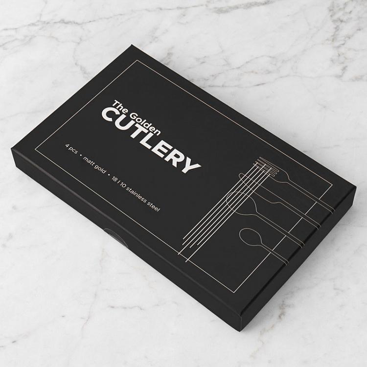 Набор из четырёх столовых приборов матовый золотой Set Of 4 Cutlery Matt Gold