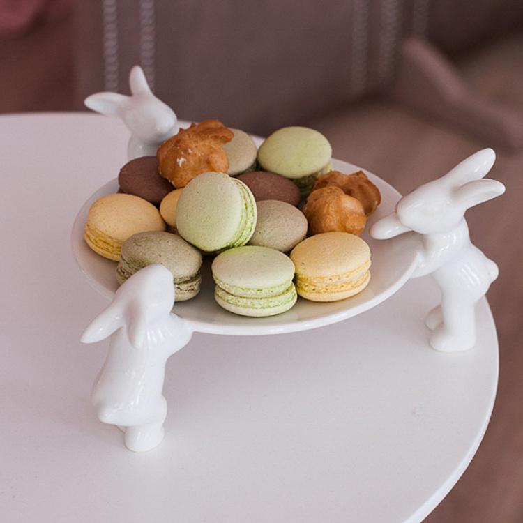 Сервировочная подставка-тортовница Кролики-воришки Plate For Sweets Rabbits Thieves