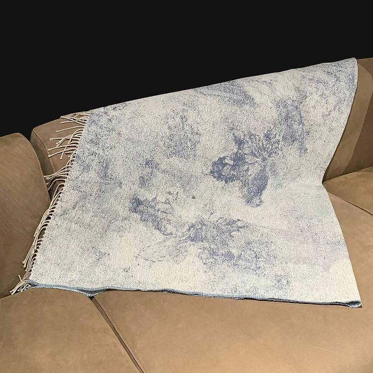 Бледно-голубой хлопковый плед Сорапис, 130x180 см Sorapis Plaid Blue 130x180 cm