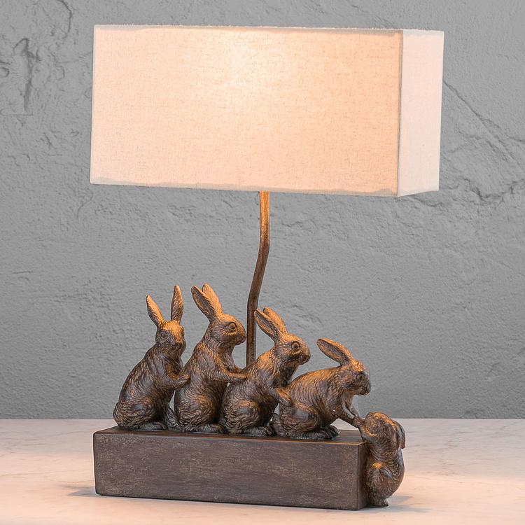 Настольная лампа с абажуром Маленькие зайцы Small Rabbits Table Lamp With Shade
