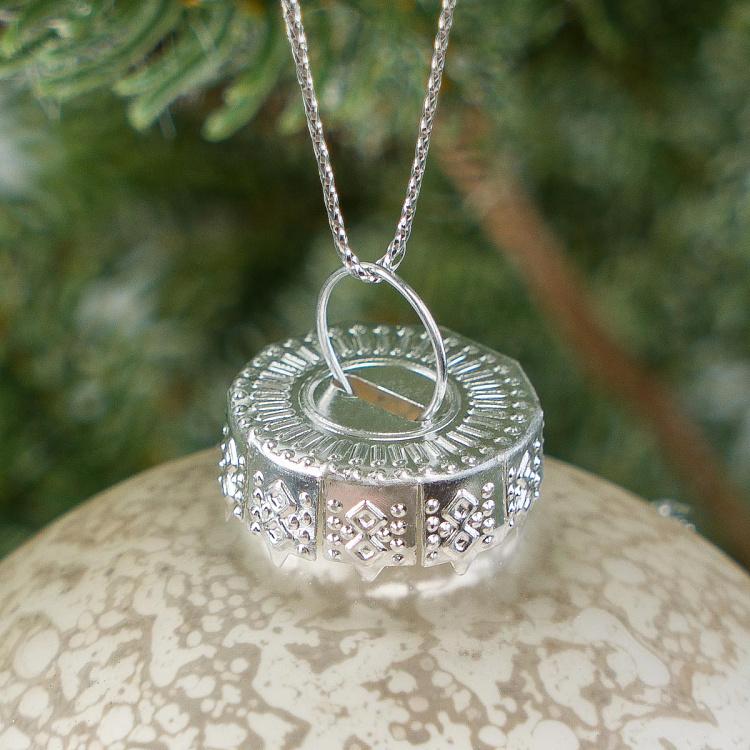 Ёлочный шар Ледяные узоры Aged Pattern Ball White 8 cm