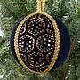 Ёлочная игрушка Gold Pattern Textile Ball Indigo 9 cm