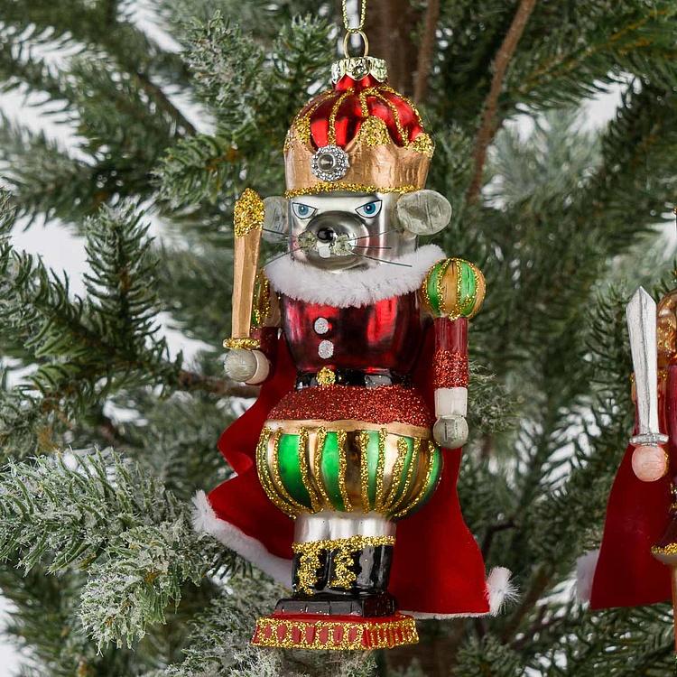 Набор из двух ёлочных игрушек Мышиный король и Щелкунчик Set Of 2 Glass Mouse King And Nutcracker 16,5 cm