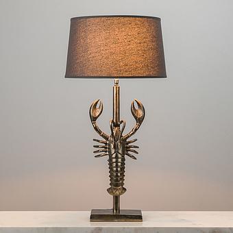 Lobster Table Lamp Silver With Shade