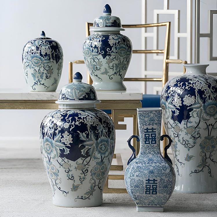 Ваза Брин с крышкой и цветочным узором Bryn Ginger Jar Large