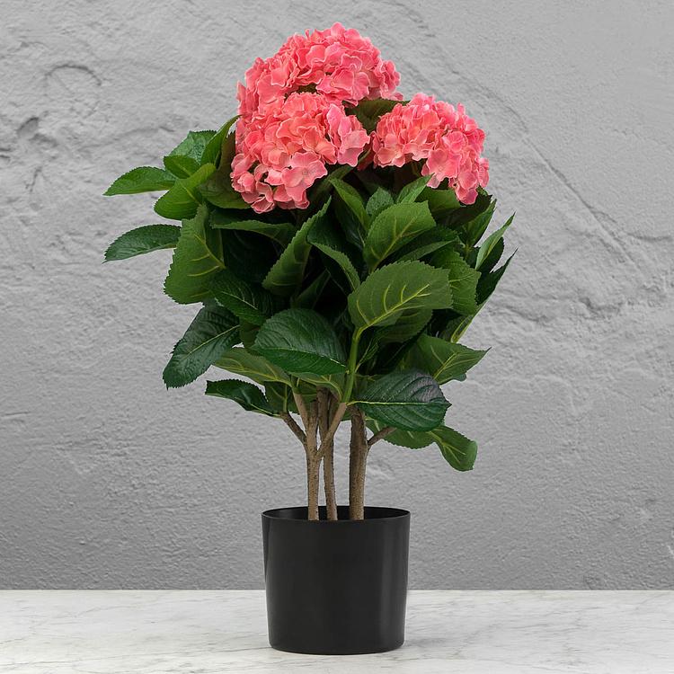 Искусственная гортензия кустовая розовая Hydrangea Bush Pink 55 cm