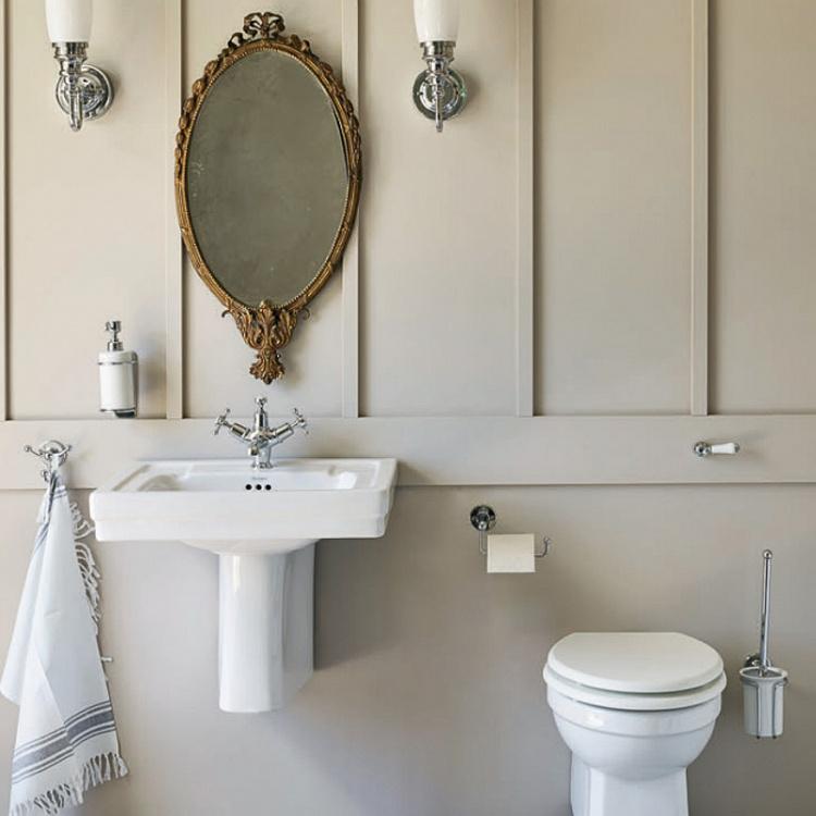 Настенный белый дозатор для жидкого мыла в подставке цвета хром Single Soap Dispenser Chrome