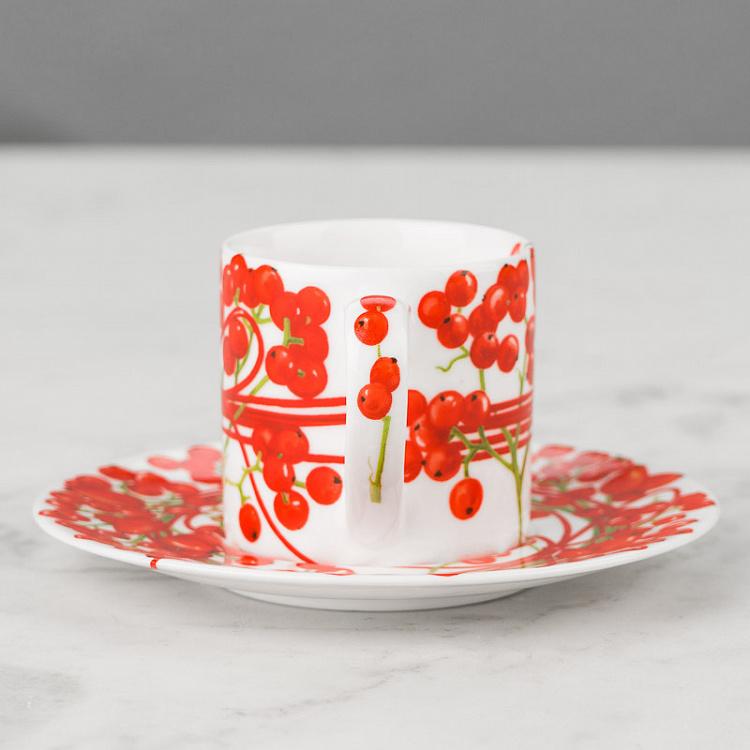 Кофейная пара Красная нить ягоды Fil Rouge Bacche Coffee Cup And Saucer