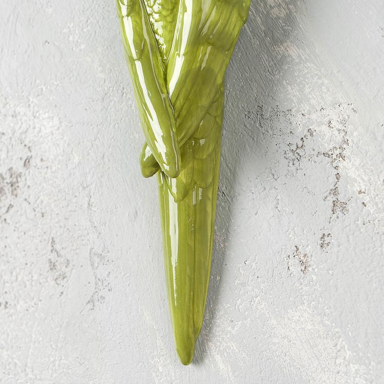 Настенное украшение Зелёный попугай Ceramic Wall Parrot