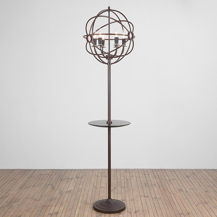 Торшер со столиком из мрамора и гироскопом Gyro Floor Lamp With Tray