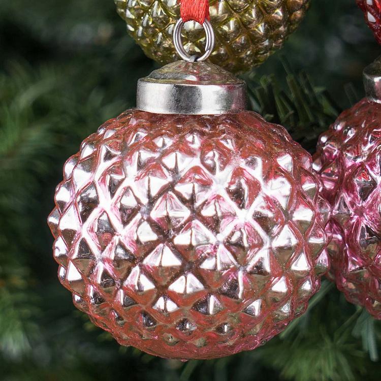 Ёлочная игрушка Связка из пяти разноцветных шаров в форме шишек 5 Multi-Colored Balls Pendant 5 cm