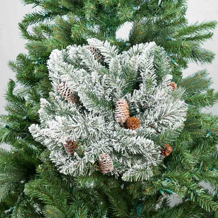 Новогоднее украшение с подсветкой Снег на ёлке, S 35 Led Light Flock Pine Snowflake Battery Operated 40 cm