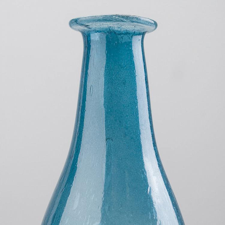 Узкая синяя мини-ваза из переработанного стекла Narrow Recycled Glass Vase Blue
