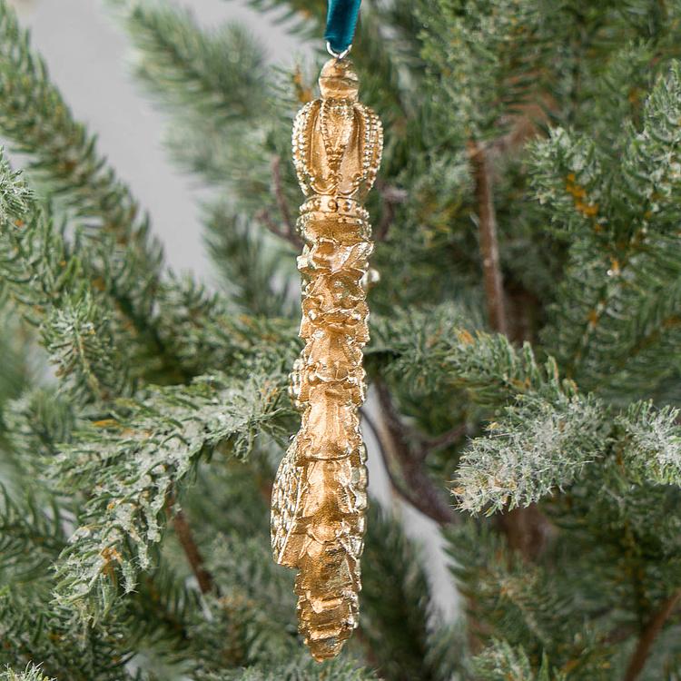 Ёлочная игрушка Королевская пчела Royal Bee Gold Blue 13,5 cm