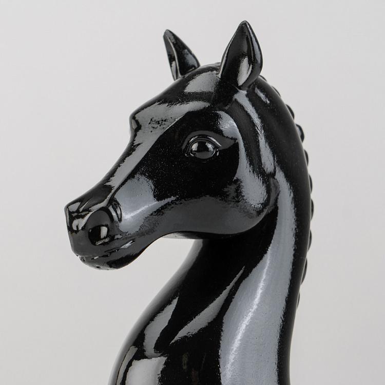 Статуэтка Шахматная фигура Конь Chess Horse Shiny Black