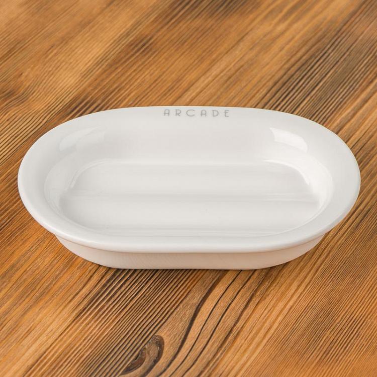 Овальная белая мыльница Аркада Arcade Soap Dish White
