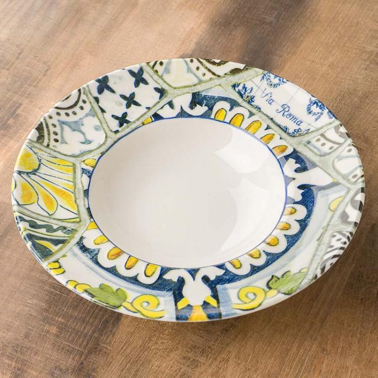 Набор из трёх тарелок для пасты Средиземноморская майолика Set Of 3 Seaside Maiolica Pasta Plates