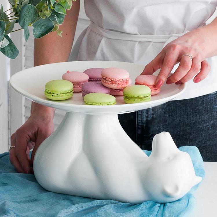 Сервировочная подставка-тортовница Медведь, L Decorative Plate Bear Large