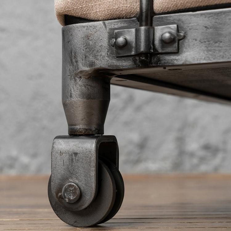 Бежевая лежанка для собак/кошек Оксфорд на колесиках, L Wheely Base With Oxford Cushion Large, Linen Ecru