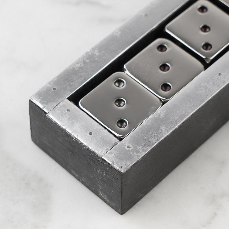 Пять металлических игральных костей в ящичке 5 Dices In Black Display