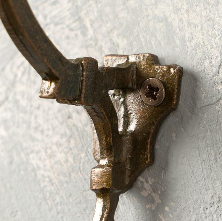 Двухрожковый чугунный крючок Ар-Нуво Art Nouveau Cast Iron Hook