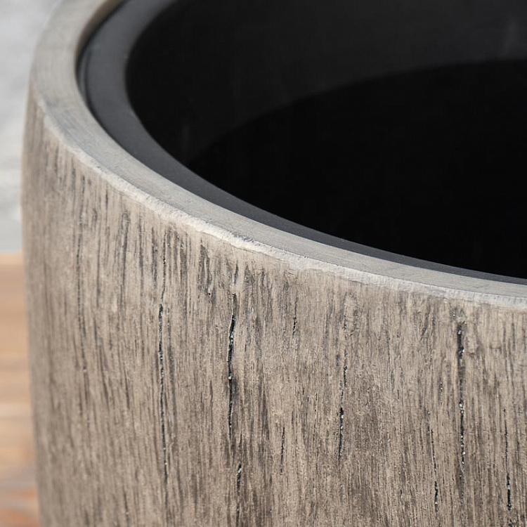 Кашпо-чаша Эффектори белёный дуб, L Effectory Wood Bowl Pot White Oak Large